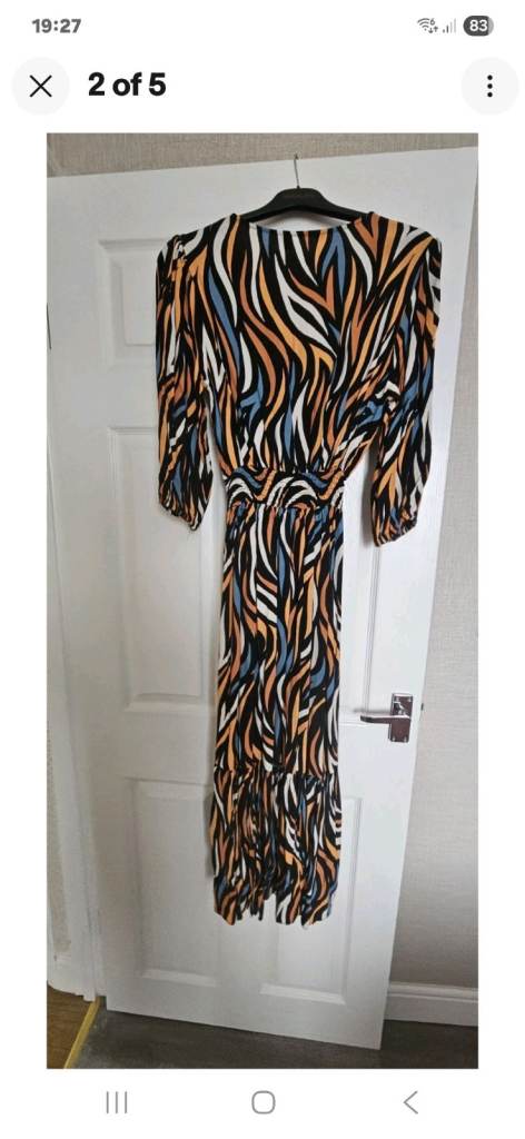 M&Co Abstract Shirred Waist Dress  Size 12  