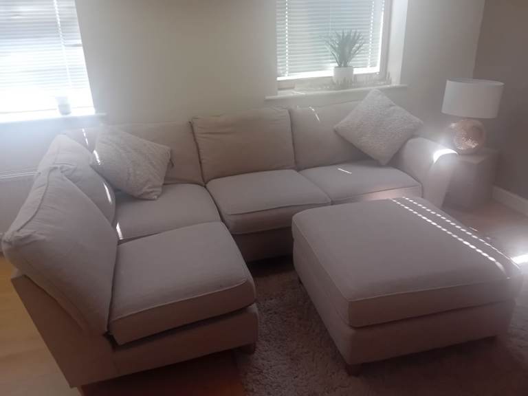 Beige Next corner suite with foit stool