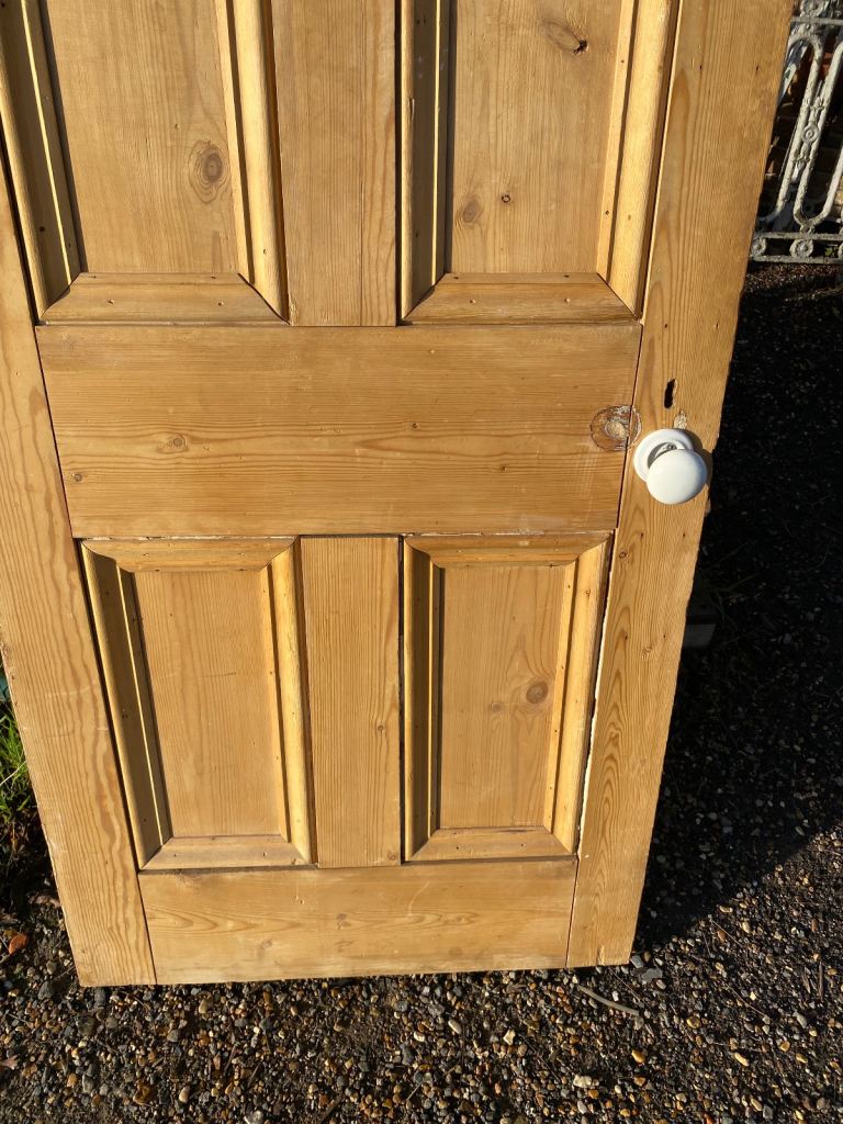 Victorian striped pine 4 panel door 