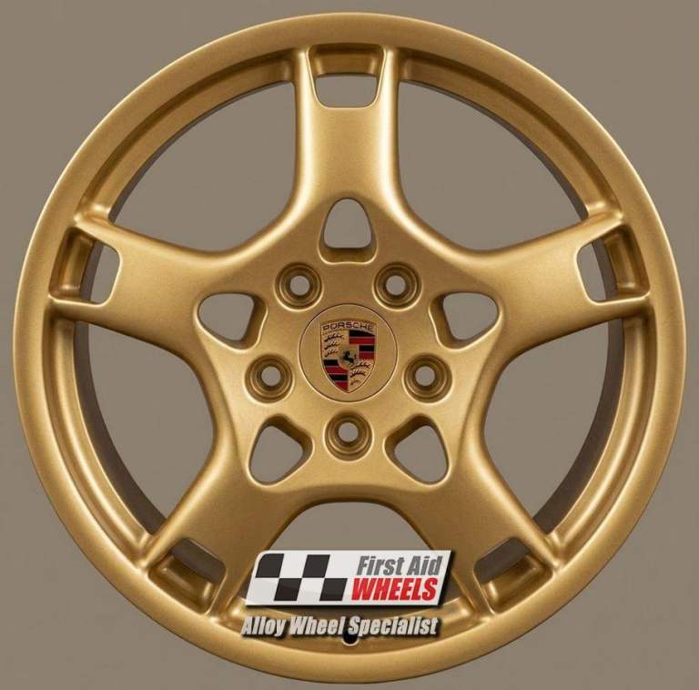 R326AGS Swap PORSCHE CARRERA 4S 911-997 4X 19" CRABCLAW SATIN AURUM GOLD ALLOY WHEELS