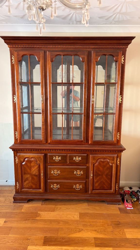 FREE Large Wooden Display Cabinet with Glass Doors