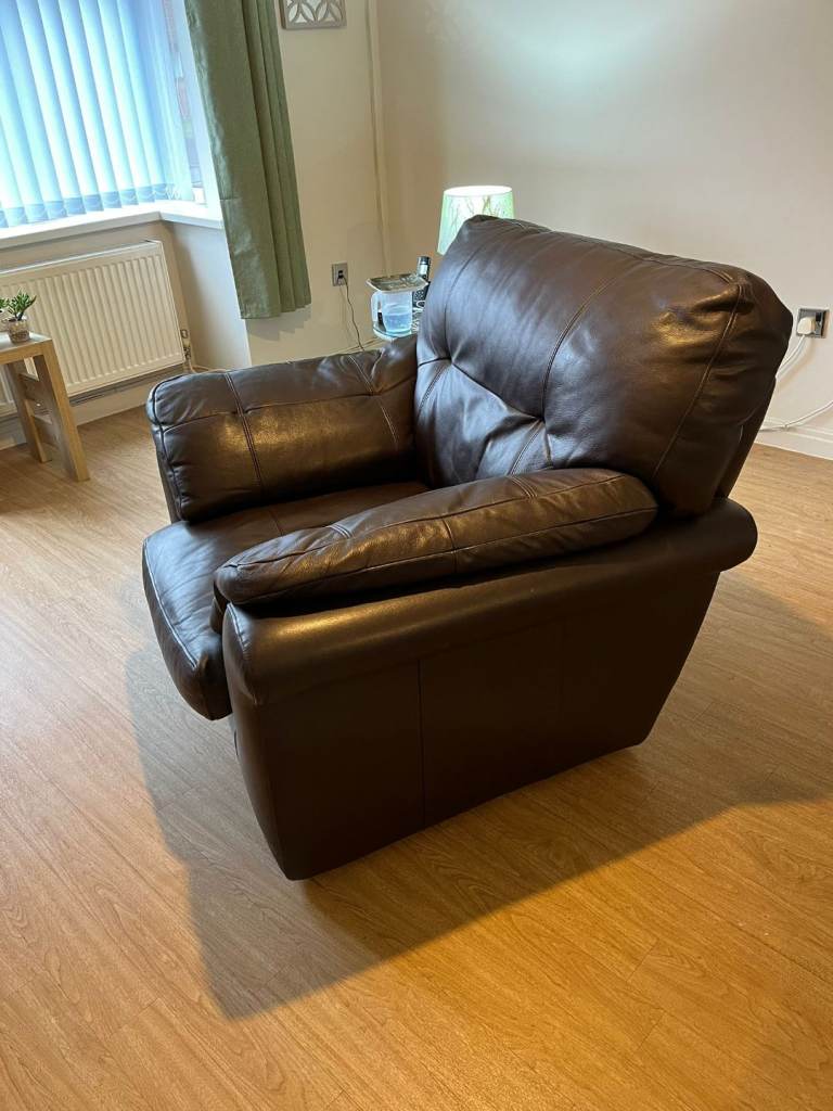 G plan brown leather armchair chair sofa 