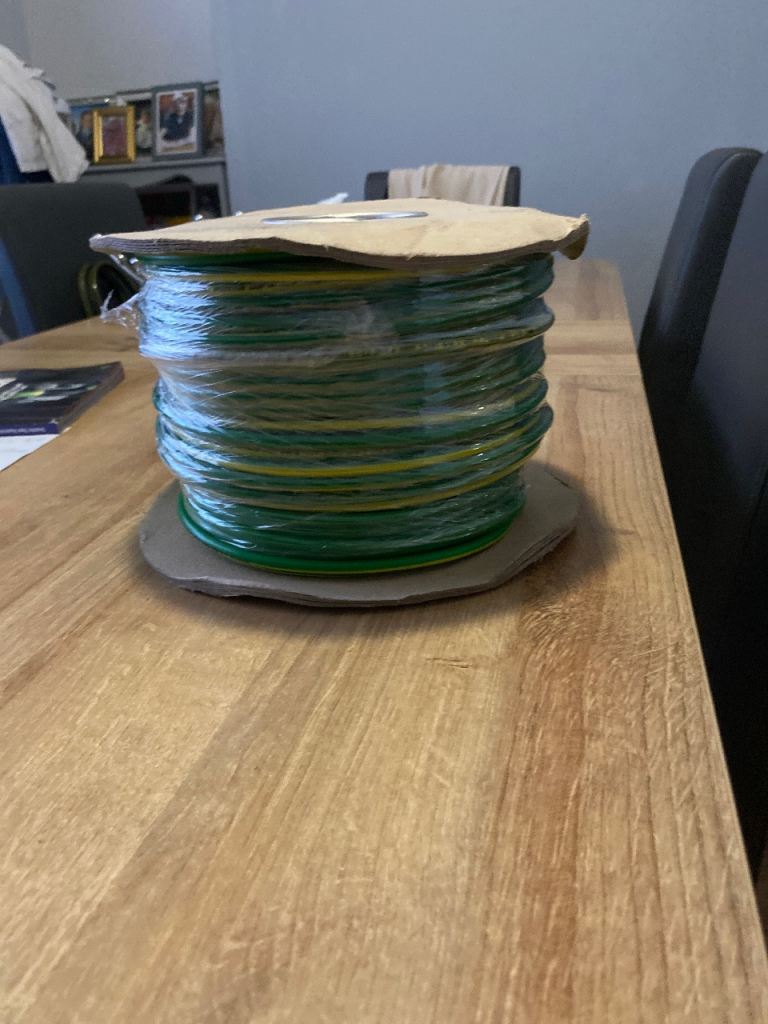 New Electrical Cable Reel - Green/Yellow