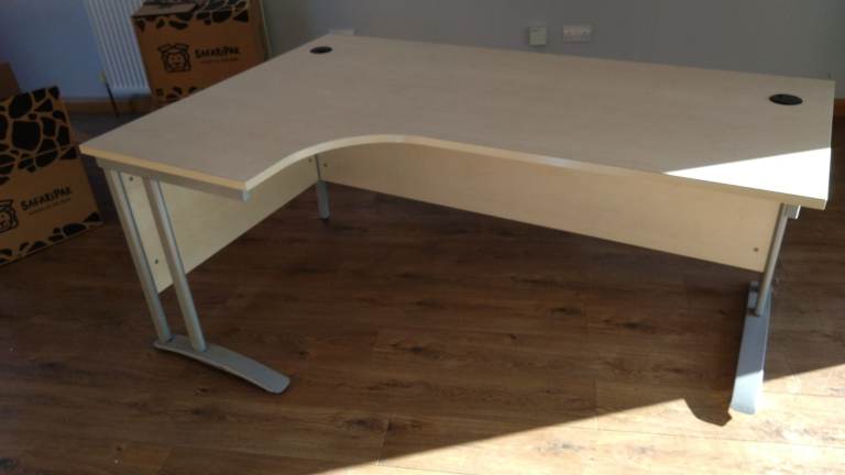 image for Maple Office Desk, Shelving, Table and Swivel Chair (or can be sold seperately)