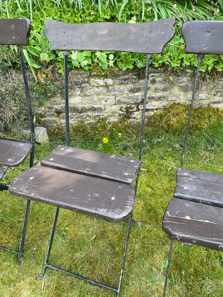 4 original French Bistro Chairs Folding  