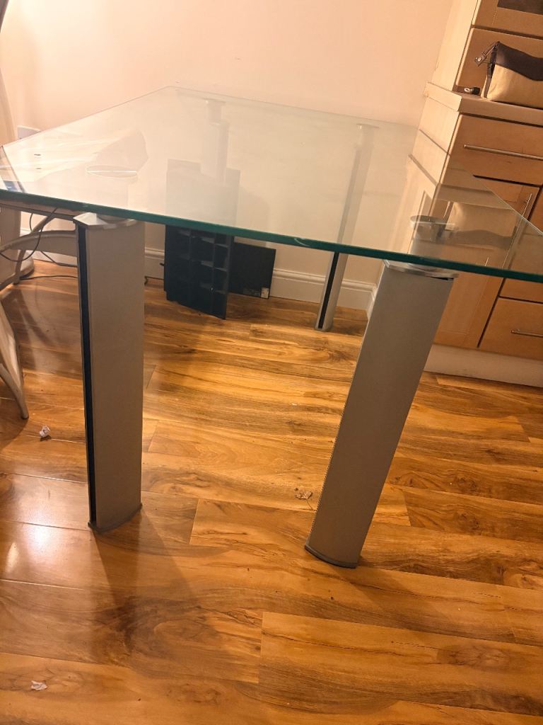 Glass Dining Table with 2 Chairs – Good Condition | in Leicester ...