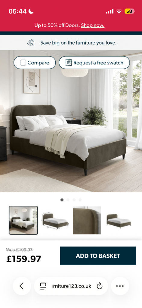 Double bed frame khaki 