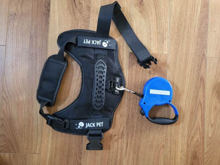 Harness lead combo. Reflective Adjustable Harness with reinforced handle
