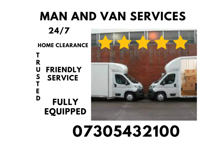Man with Van, House Move, Clearance, Rubbish, Furniture Collection, Hire, Kitchen Collection, 24/7