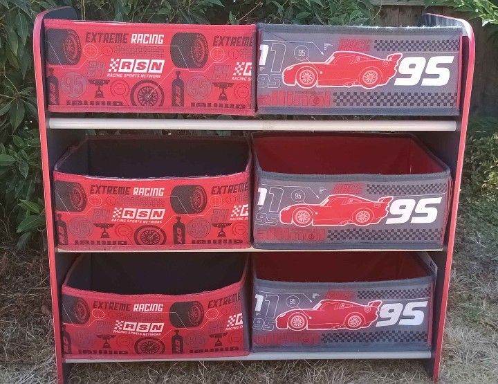 Kids' Disney Cars Storage Unit with Shelves – Good Condition