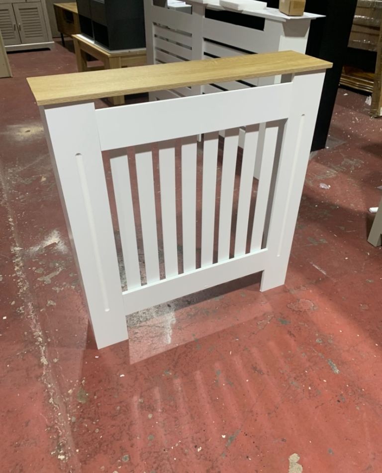 White & oak small radiator cover 