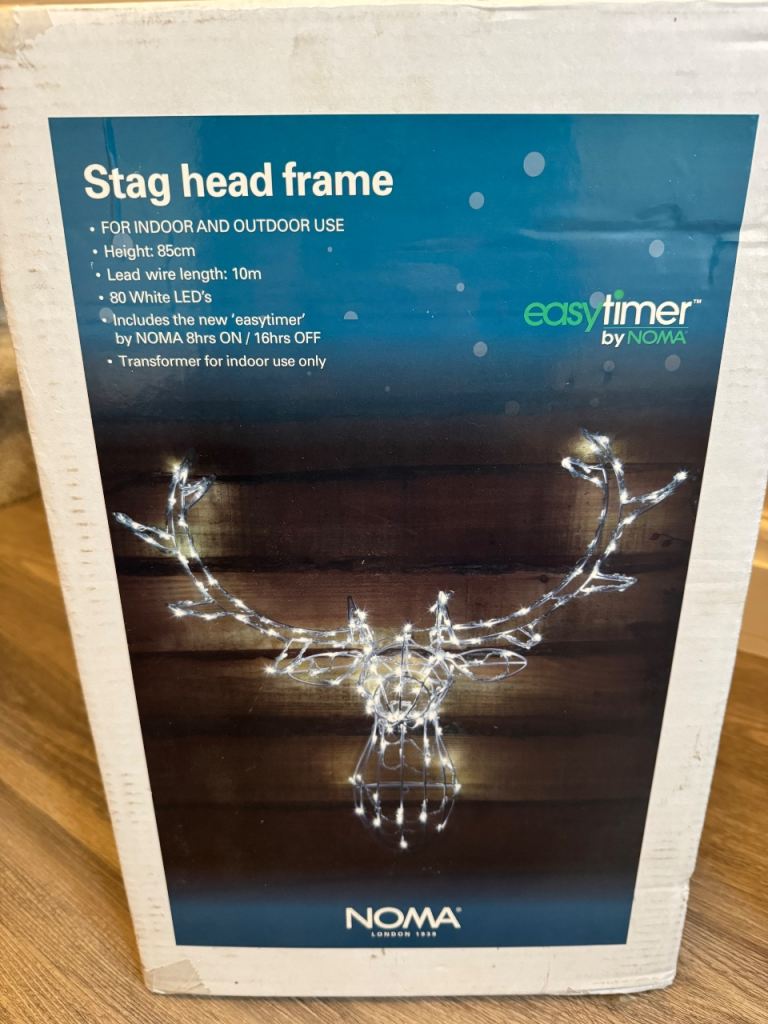 NOMA Stag Head Frame with LED Lights – New