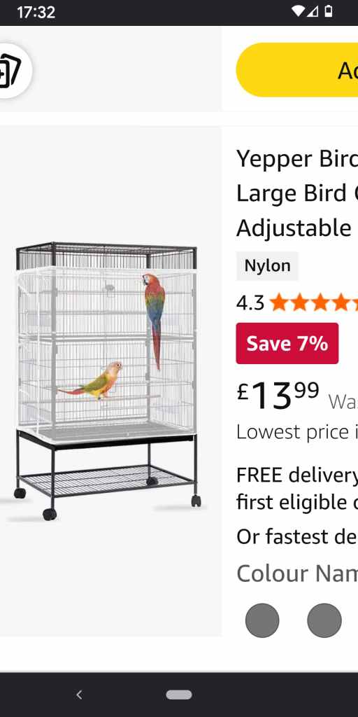 EXTRA LARGE BIRD CAGE & ACCESSORIES 