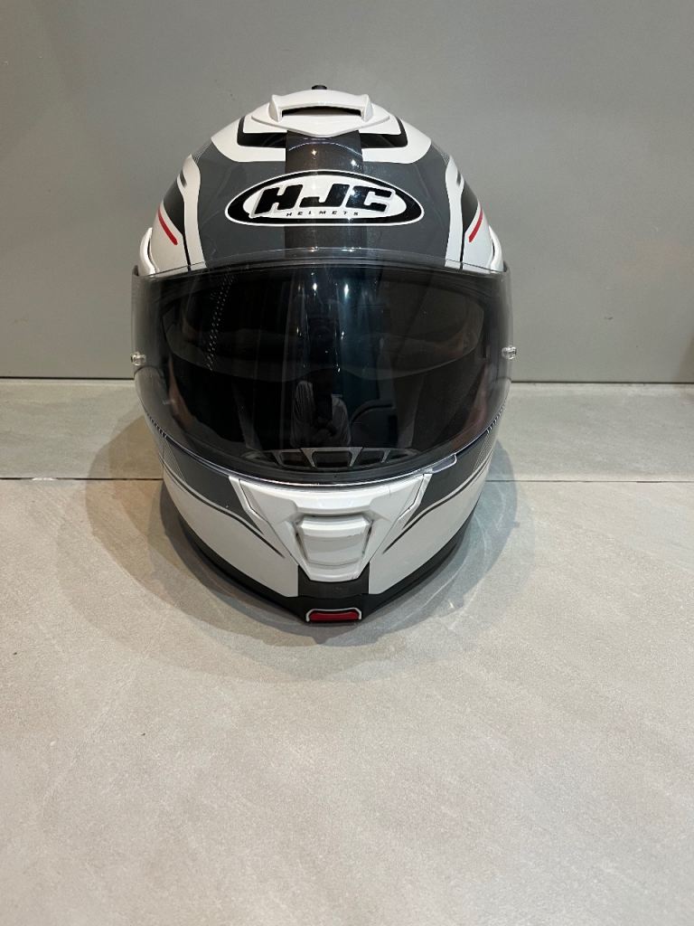 HJC Full Face Motorcycle Helmet – Black White Grey – ECE Approved