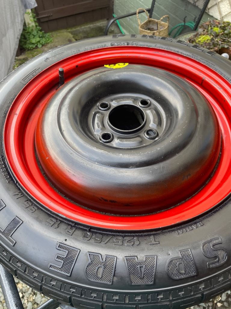 Ford fiesta Fusion and B max. 15” space saver wheel and unused Pirelli tyre. 