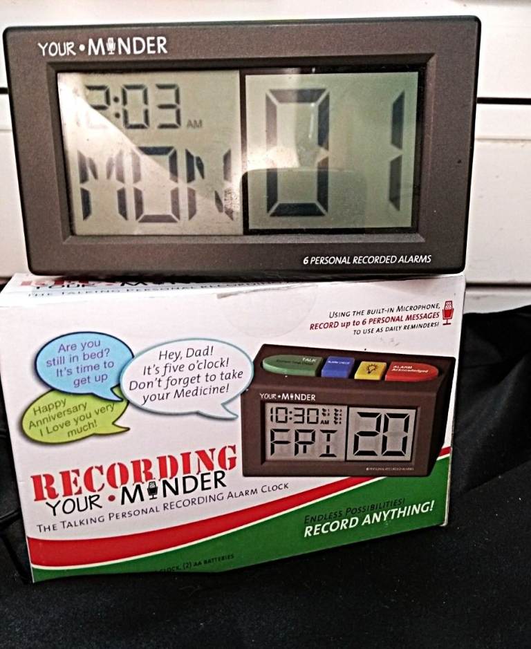 THE TALKING PERSONAL RECORDING ALARM CLOCK - REMINDER (Pills, Appointments, Prompts) RECORD MESSAGES