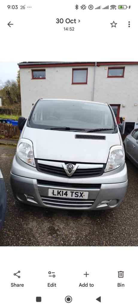 Vauxhall, VIVARO, Panel Van, 2014, Manual, 1995 (cc)