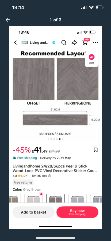 Self adhesive grey flooring 35pieces 