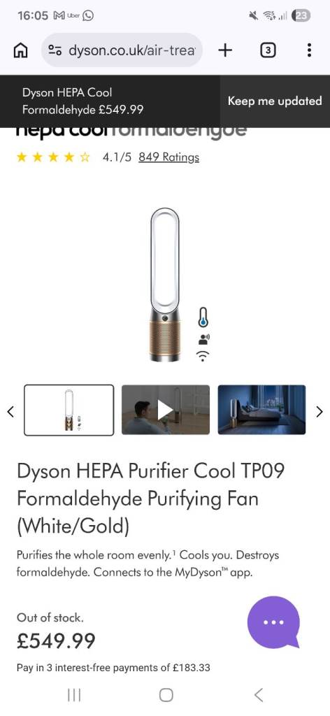 Dyson Hepacool Air Purifier Fan