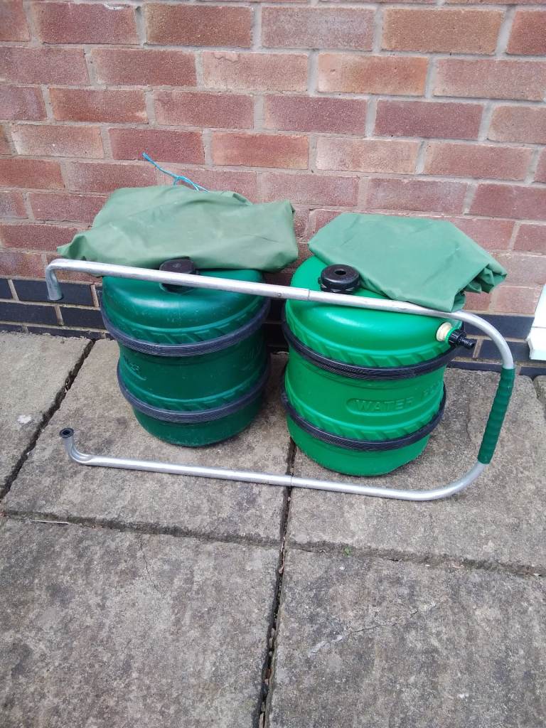 Camping fresh water containers and pipes