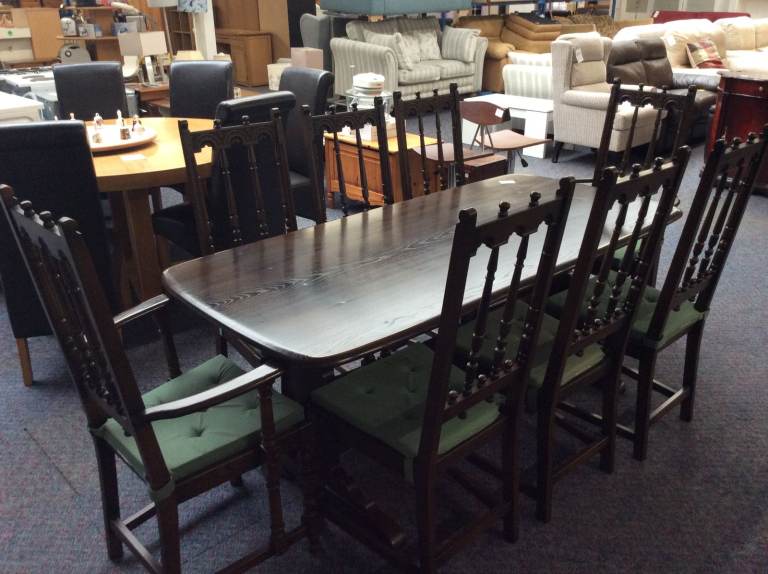 Ercol table and eight chairs #61740 reduced to £350