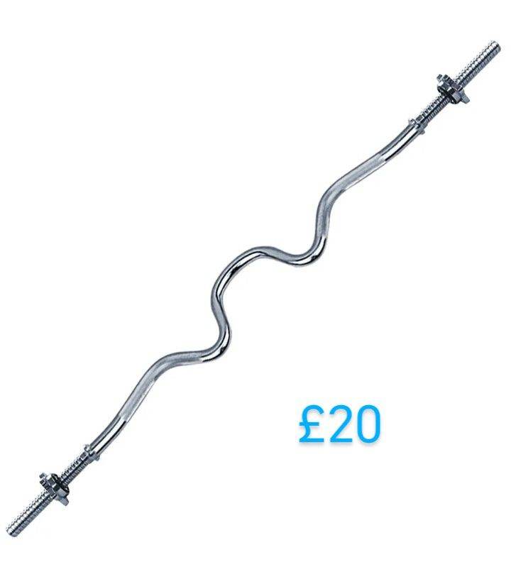 Standard Super Ez curl bars, W/Combo Bars solid heavy with spinlock collars