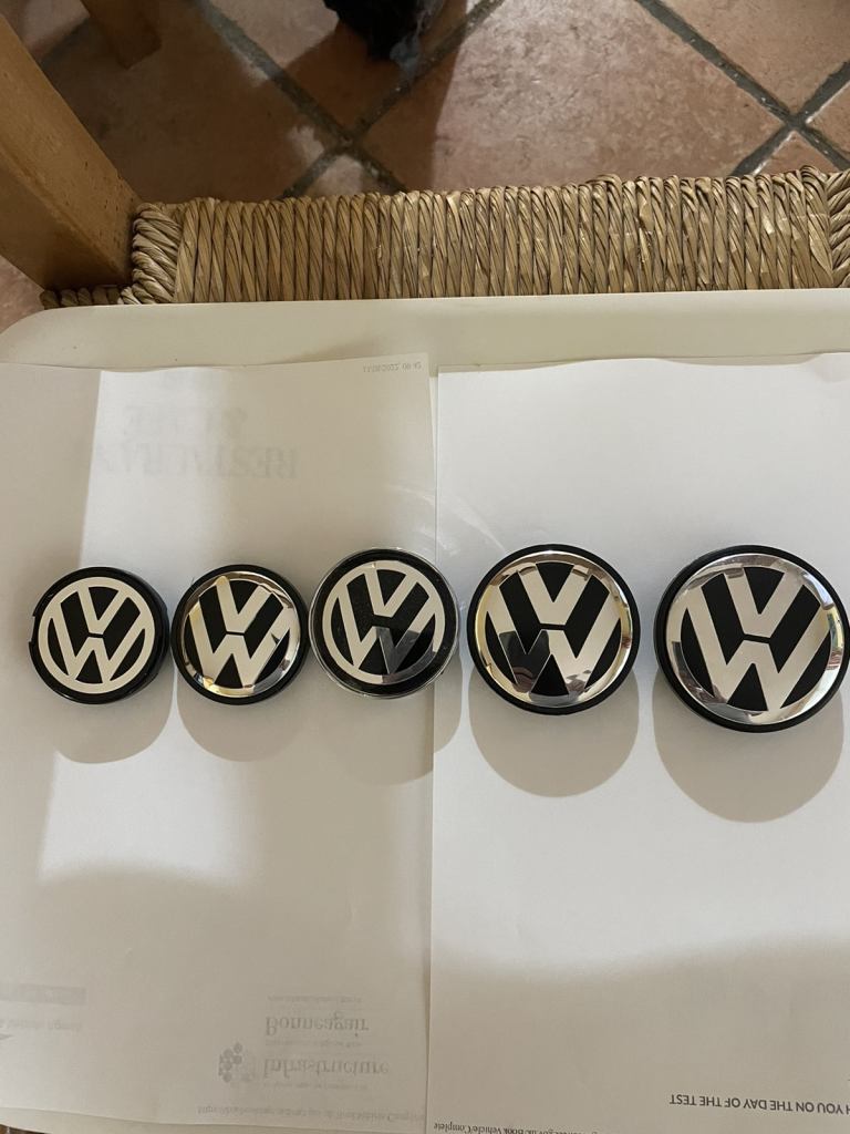 NEW 55,56,60,65,70MM VW ALLOY WHEEL CENTRE CAPS 