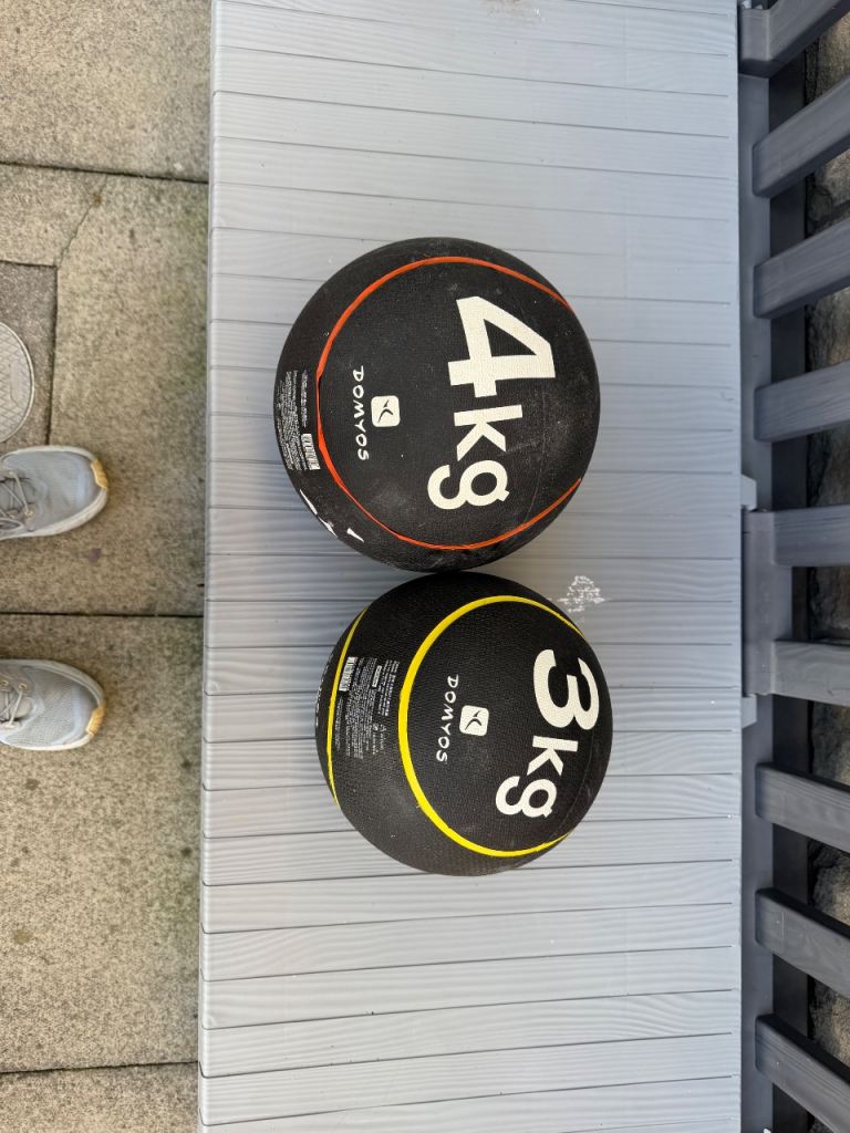 Domyos Medicine Balls – 3kg & 4kg, Good Condition