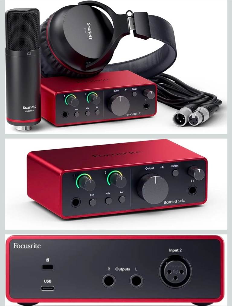 Scarlett USB Audio Interface for Computer Recording Music(Red), 2 Channel