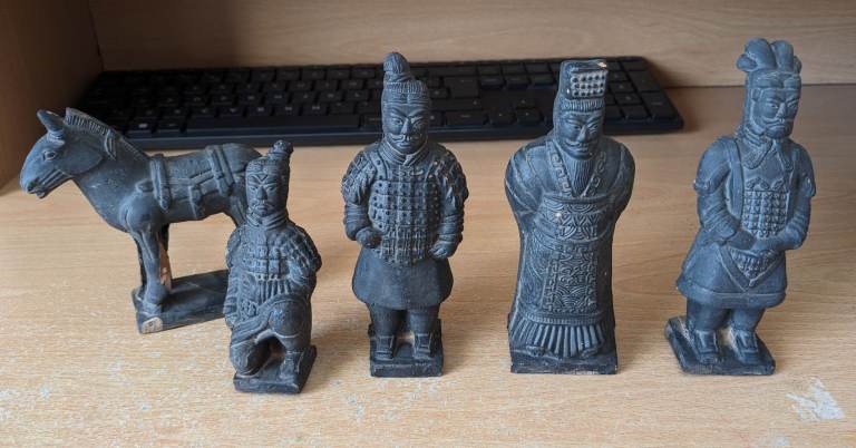 Chinese qin Terracotta/Clay Warriors and Horse Figurines Set China ornaments