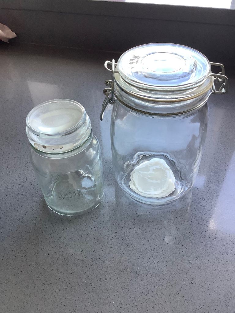 Two Clear Glass Storage Jars – Good Condition