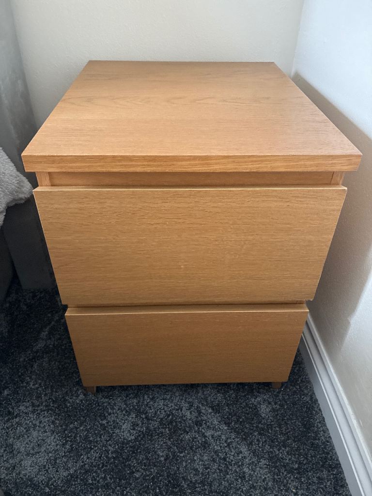 Pair of IKEA Malm Bedside Table 2 drawer unit x2