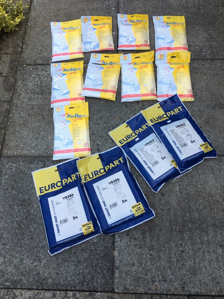 Assorted vacuum cleaner bags including Nilfisk