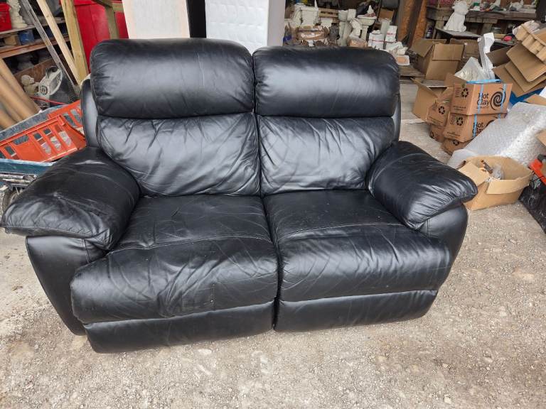 2 seater reclining leather sofa