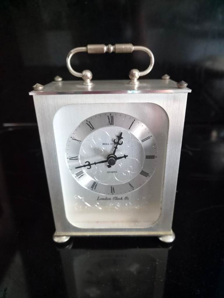 London Clock Co. Quartz Carriage Clock - Silver,very good Condition