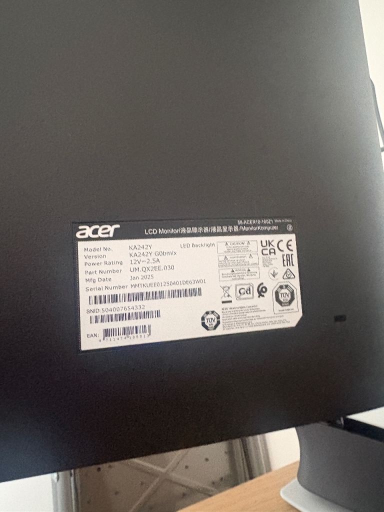 Acer KA242Y LCD Monitor – Full HD, Good Condition