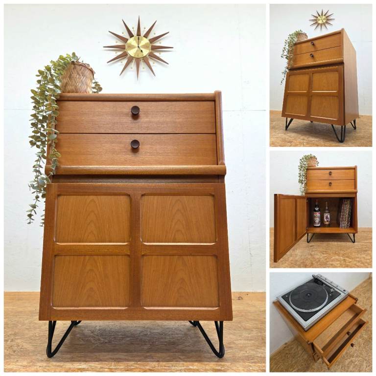 Retro Nathan Squares Teak Sideboard/Record Cabinet - Mid Century G-Plan Era