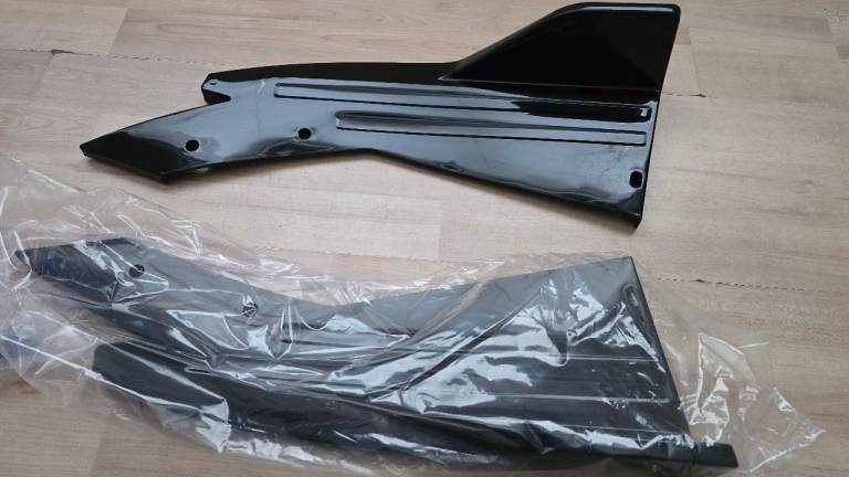 Glossy Black Rear Bumper Diffuser Splitter Spats Lip Canards