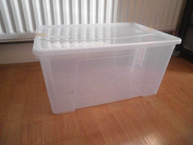 Large Storage Box Transparent with Lid Clear 45 L