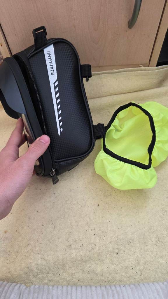 RZAHUAHU Bike Frame Bag with Phone Holder & Rain Cover