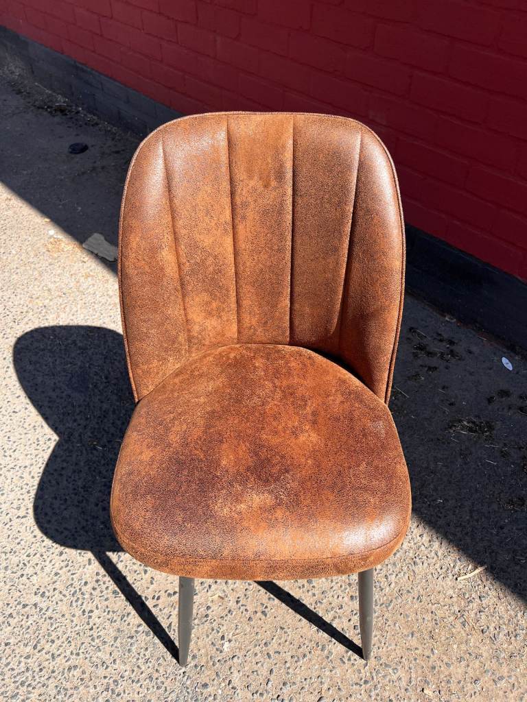 **BRAND NEW** Dining Chairs Cafe Leather Colour Brown 