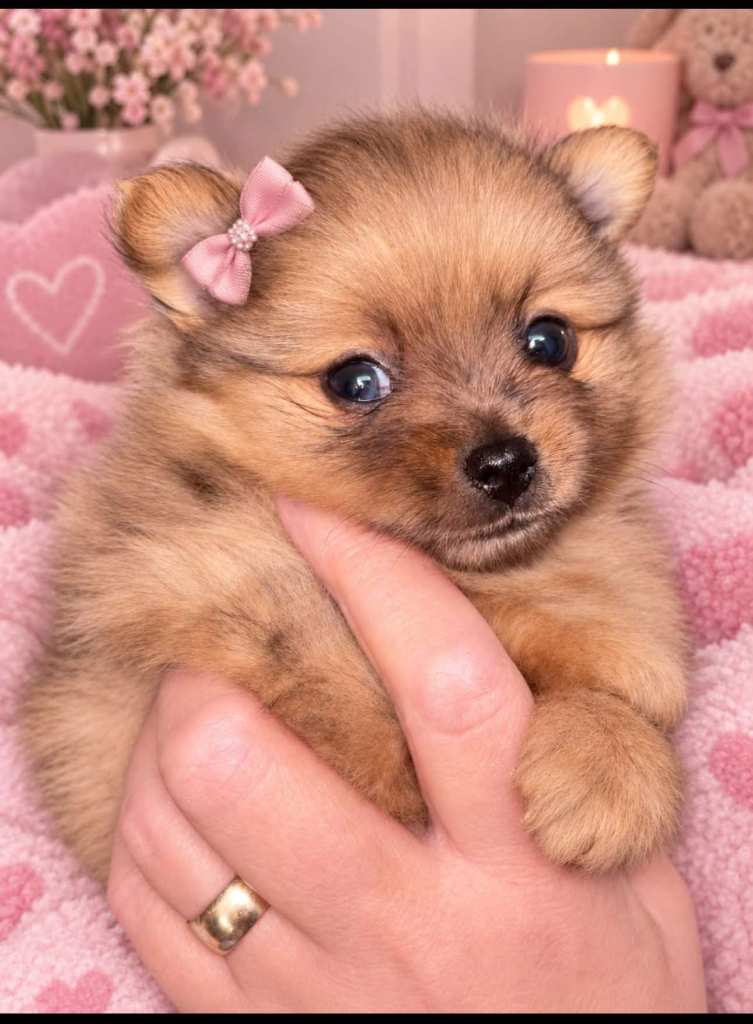 Rare!! Chocolate and tan  Merle Pomeranian girl