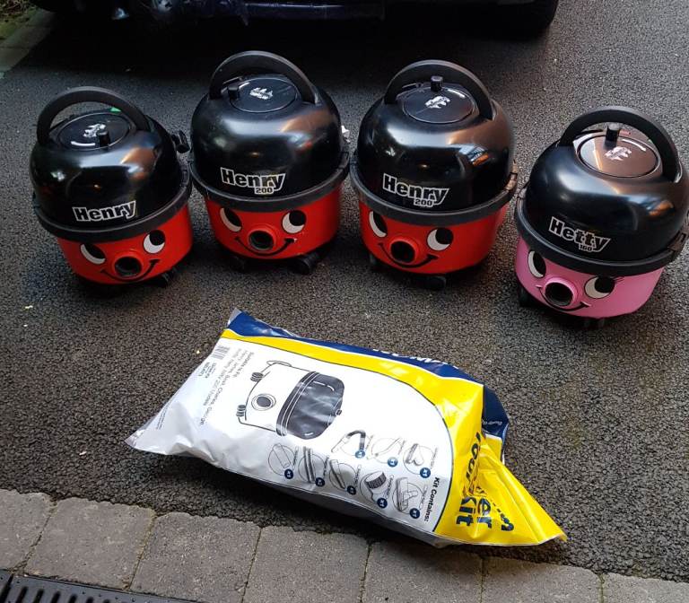 Job Lot of Henry and Hetty Vacuum Cleaners with New Attachments