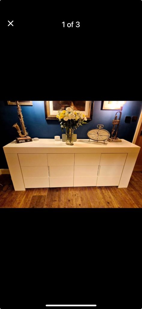Italian white gloss sideboard