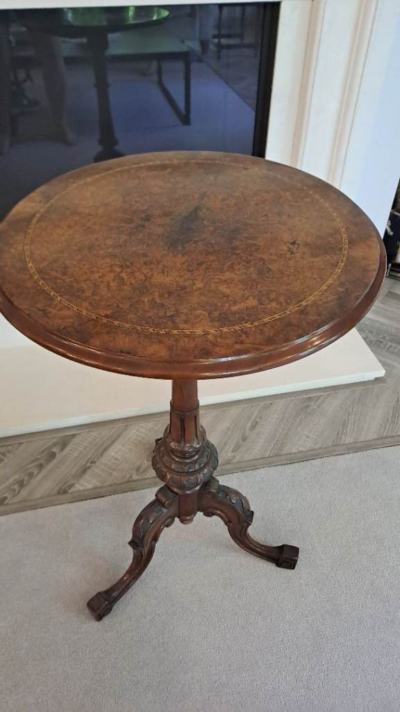 Antique walnut side table/plant stand