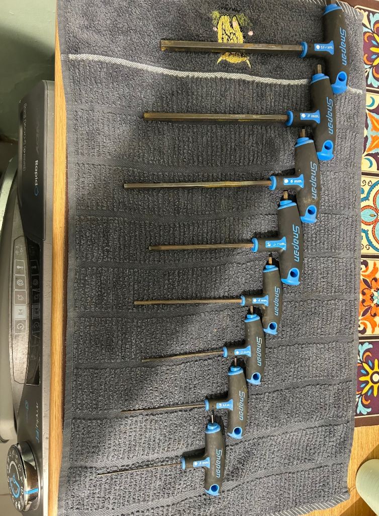 Snap on Allen keys t bar set 2mm-10mm