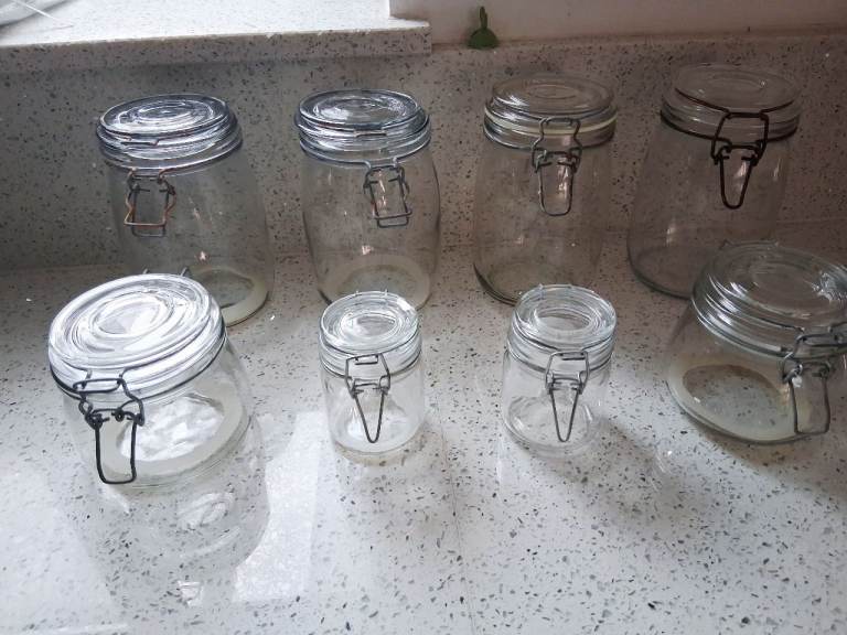  Glass Clip Top Storage Jars - Various Sizes price each or BUNDLE 