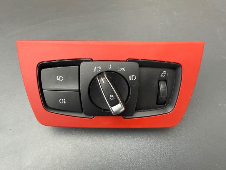 BMW 4 Series F33 Headlight Control Switch With Red Trim 2016