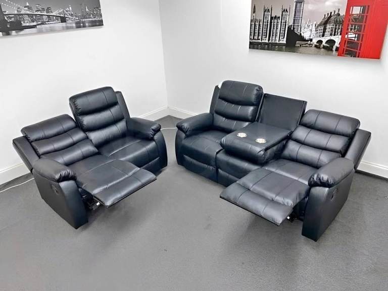 New Roma 3 Seater & 2 Seater Recliner Sofa Set ¬ 3+2 Set Cash on Delivery 