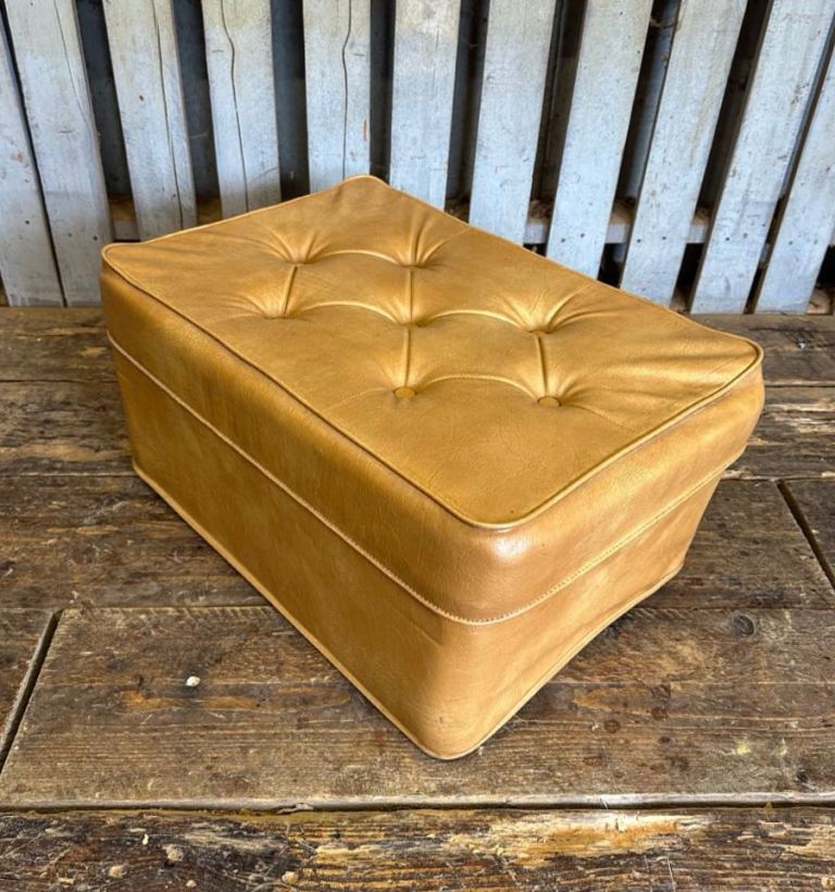 Miss Muffet mustard footstool vintage retro mid century 